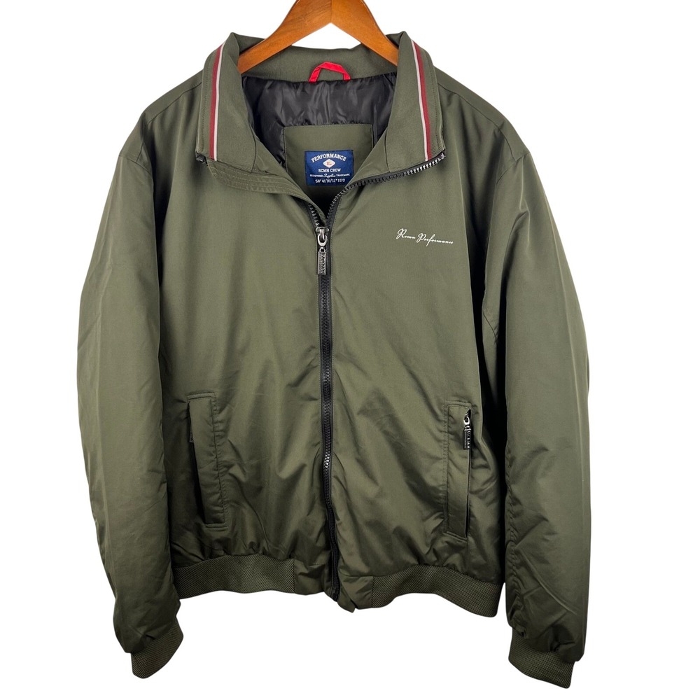 Rcmn Crew Performance Bomber Jacket Mens XL Olive Green Quilted Gorpcore Utility